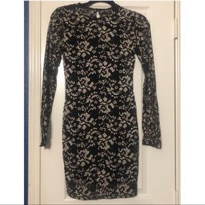 NWT Black and Taupe lace body fitting dress